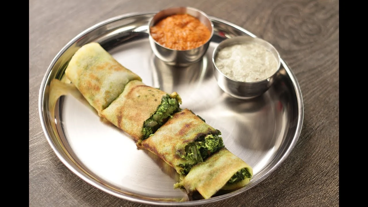 Authentic Palak Paneer Dosa at NOSH Express Chai and Dosa in Edmonton